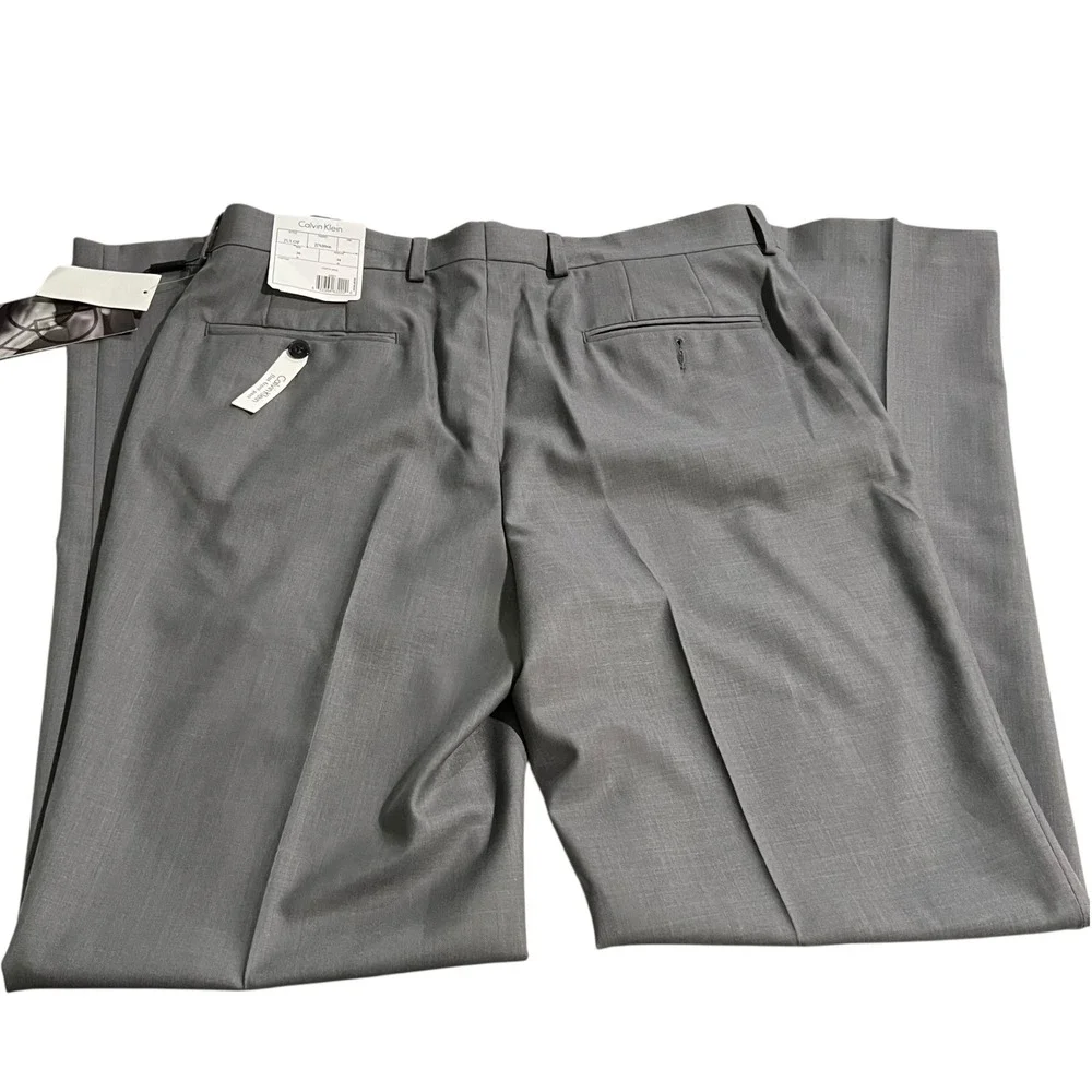 Calvin Klein‎ Charcoal Grey Julop Trousers Pants Men's Size 34 x 34 Career NWT